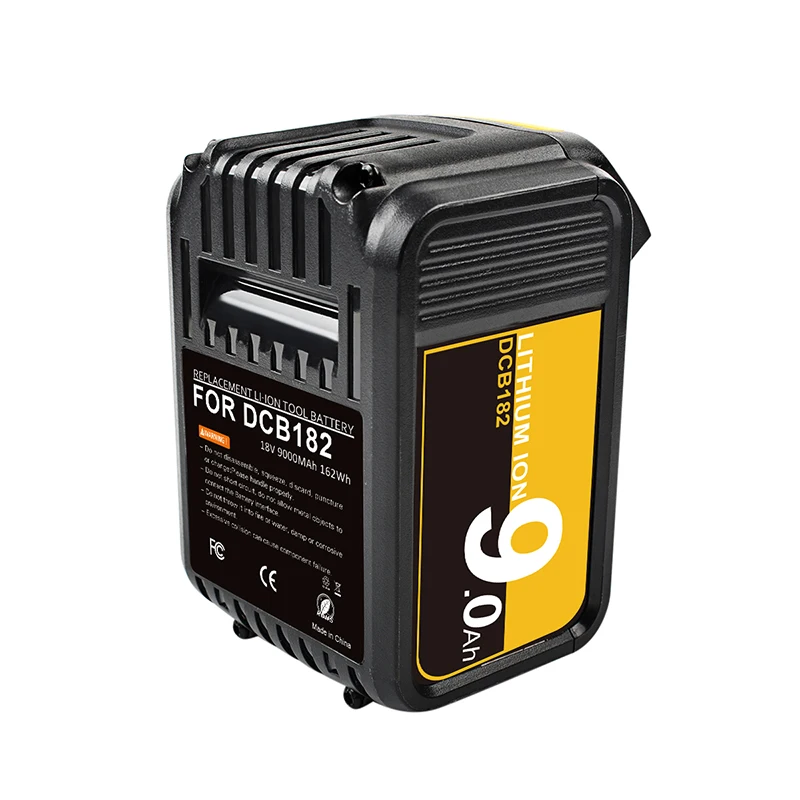 Powtree 9000mAh 18V Rechargeable Battery for DeWalt DCB181 DCB182 DCB200 DCB205 DCB204 DCB206 Power Tools Battery 18 V