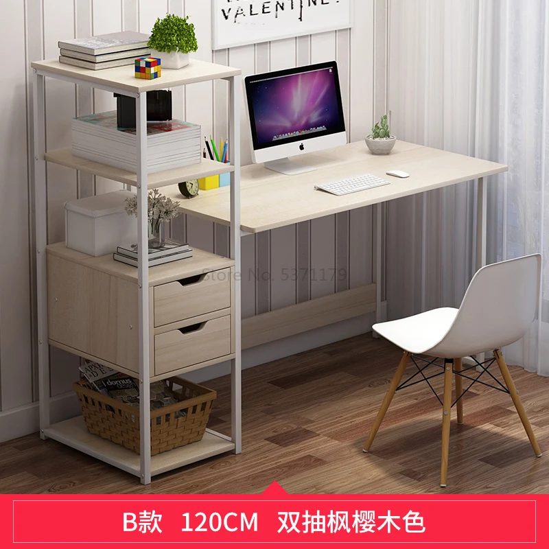 Компьютеризированная настольная современная мебель для спальни офисный стол книжная полка сочетание многофункционального компьютерного стекла - Цвет: Light Green