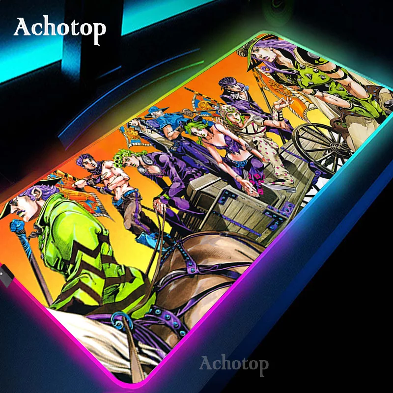 Anime Jojo Bizarre Adventure Gaming Maus Pad RGB Mauspad Laptop Computer  Große Maus Matte Locking Rand Gummi Einzigartige Schreibtisch Matte -  AliExpress