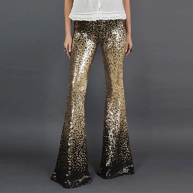 Gold Gradient Women High Waist Sequin 