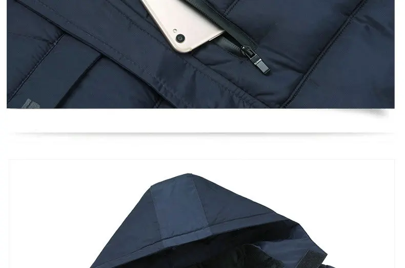 Hot Fashion Hooded Winter Coat Men Thick Warm Mens Winter Jacket Windproof Father's Gift Parka