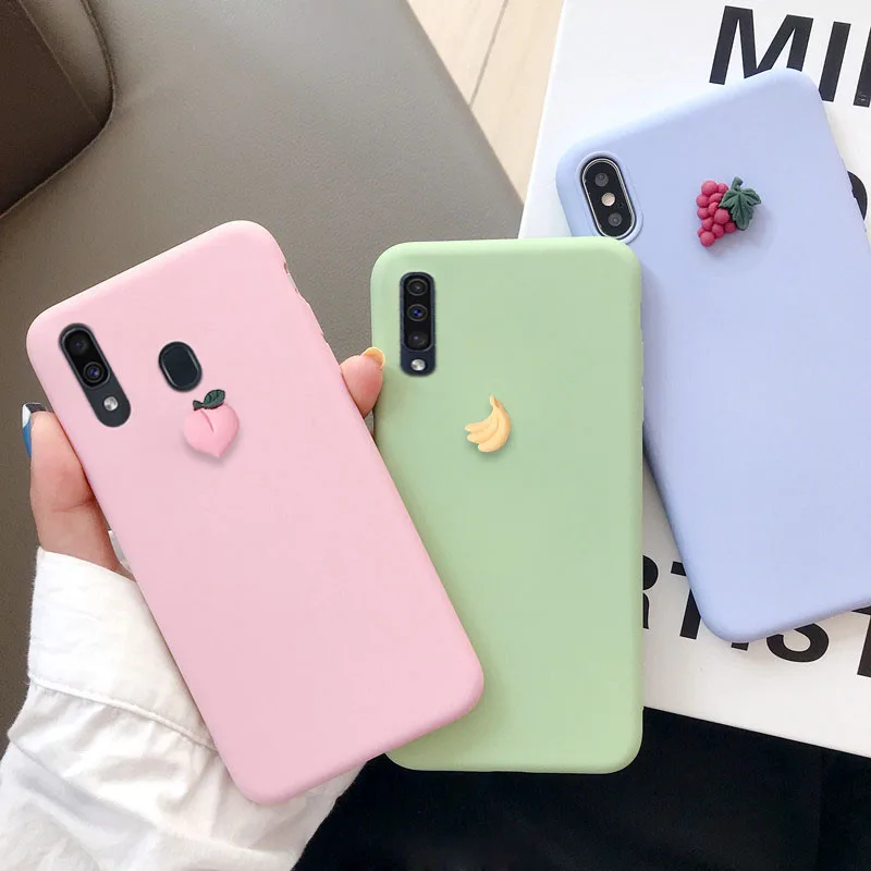 3D фрукты чехол для samsung Galaxy A10 A20 A30 A40 A50 A60 A70 A80 M10 M20 M30 M40 A40S A10E A20E Симпатичные банан