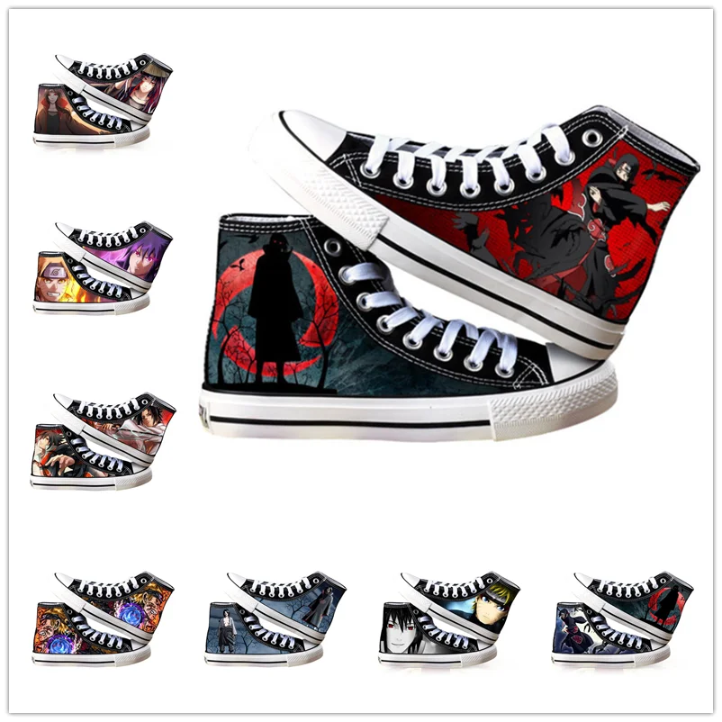Anime shoes NARUTO Akatsuki Kakashi cosplay Adult students men women Spring summer Casual breathable High-top canvas shoes