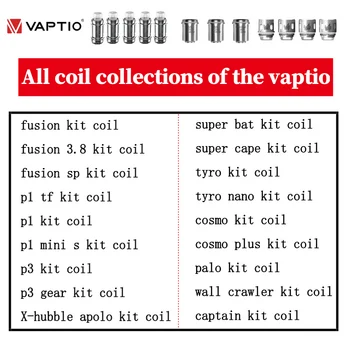 

【100% Vaptio Coil Collection】fusion/p3 gear/p1tf kit/cosmo/cosmo plus/tyro nano/super bat/super cape/x-apolo hubble kit atomizer