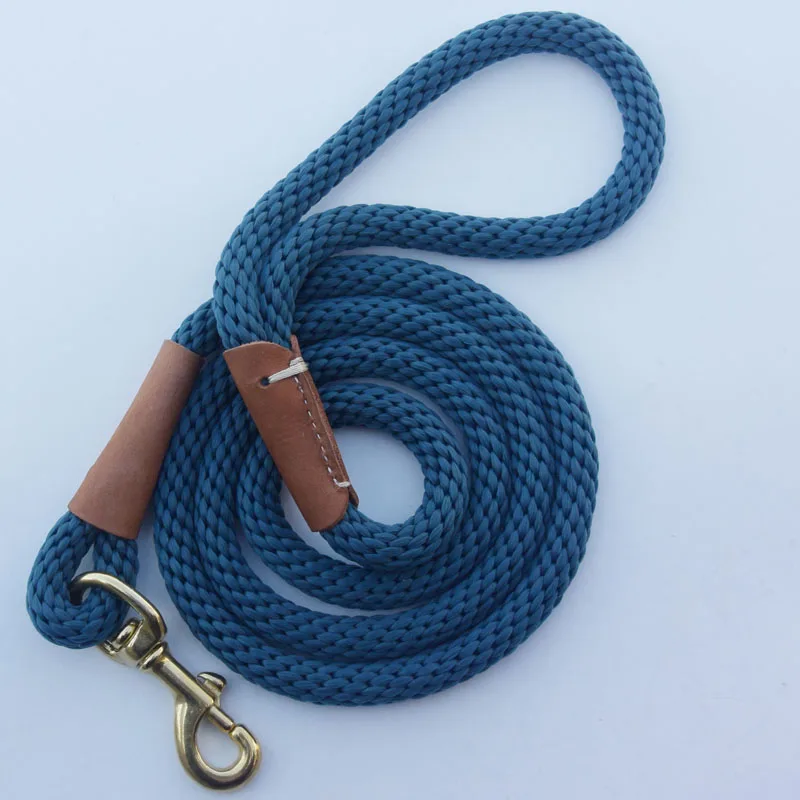 High Quality Braided Dog Nylon Rope Pet Leash Dog Traction Rope Leashes Dog Walking Training Lead Medium Large Dogs - Цвет: Синий