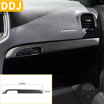 

For Dodge Charger Carbon Fiber Sticker 2011-2014 SXT SRT8 Interior Co-pilot Glove Box Trim Stripe Cover Sticker Car Accessories
