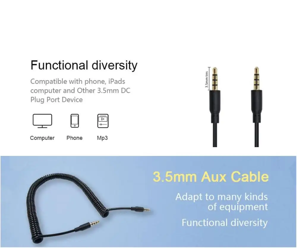 Universal 3.5mm audio extension cord for phone connecting with speaker, car Aux audio extension cable,  3 meters length