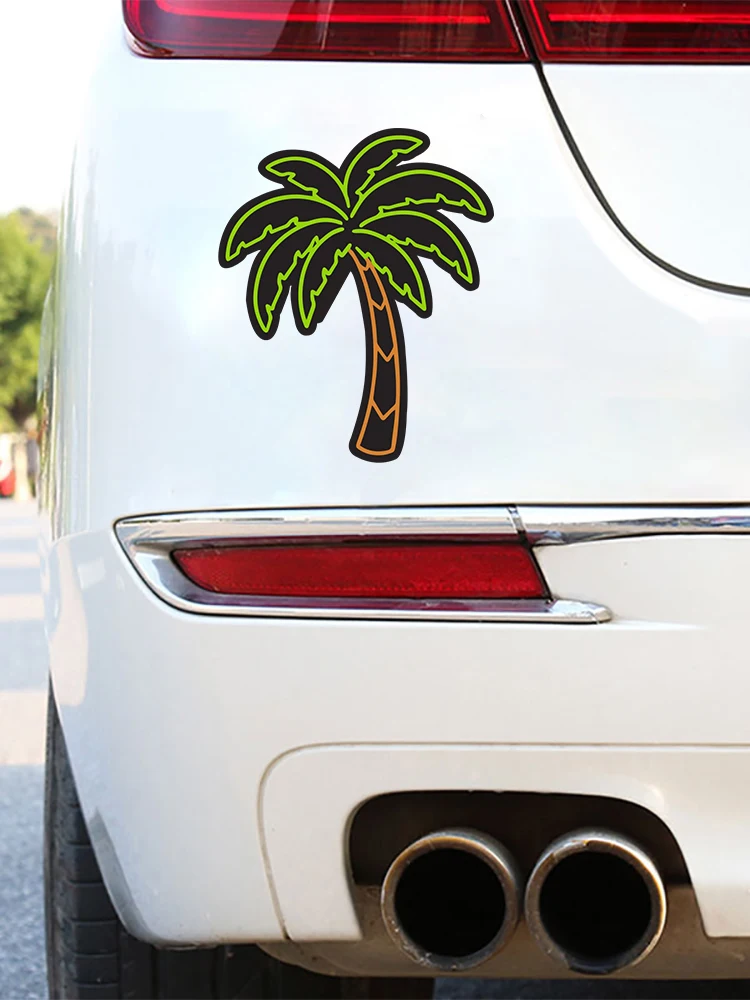 Car Stickers Palm Tree Stickers PVC Car Decoration Accessories Decals  Creative Waterproof Sunscreen Black/white,18cm*15cm - AliExpress
