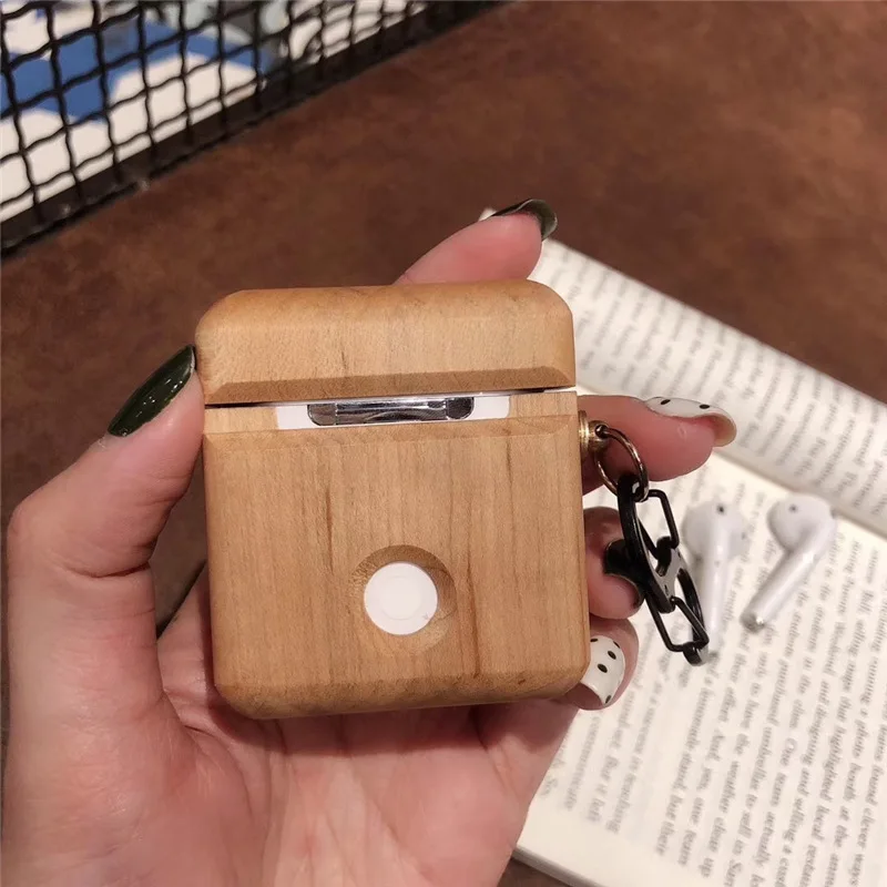 Ретро деревянный чехол для наушников для Apple AirPods1/2 Беспроводная bluetooth-гарнитура защитный чехол Магнитный противоударный чехол