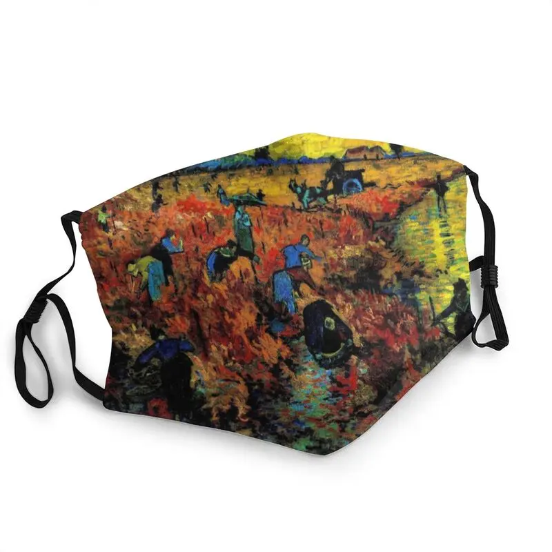 Breathable Vincent Van Gogh Face Mask The Red Vineyard at Arles 1888 Men Women Anti Haze Protection Respirator Mouth Muffle | Аксессуары