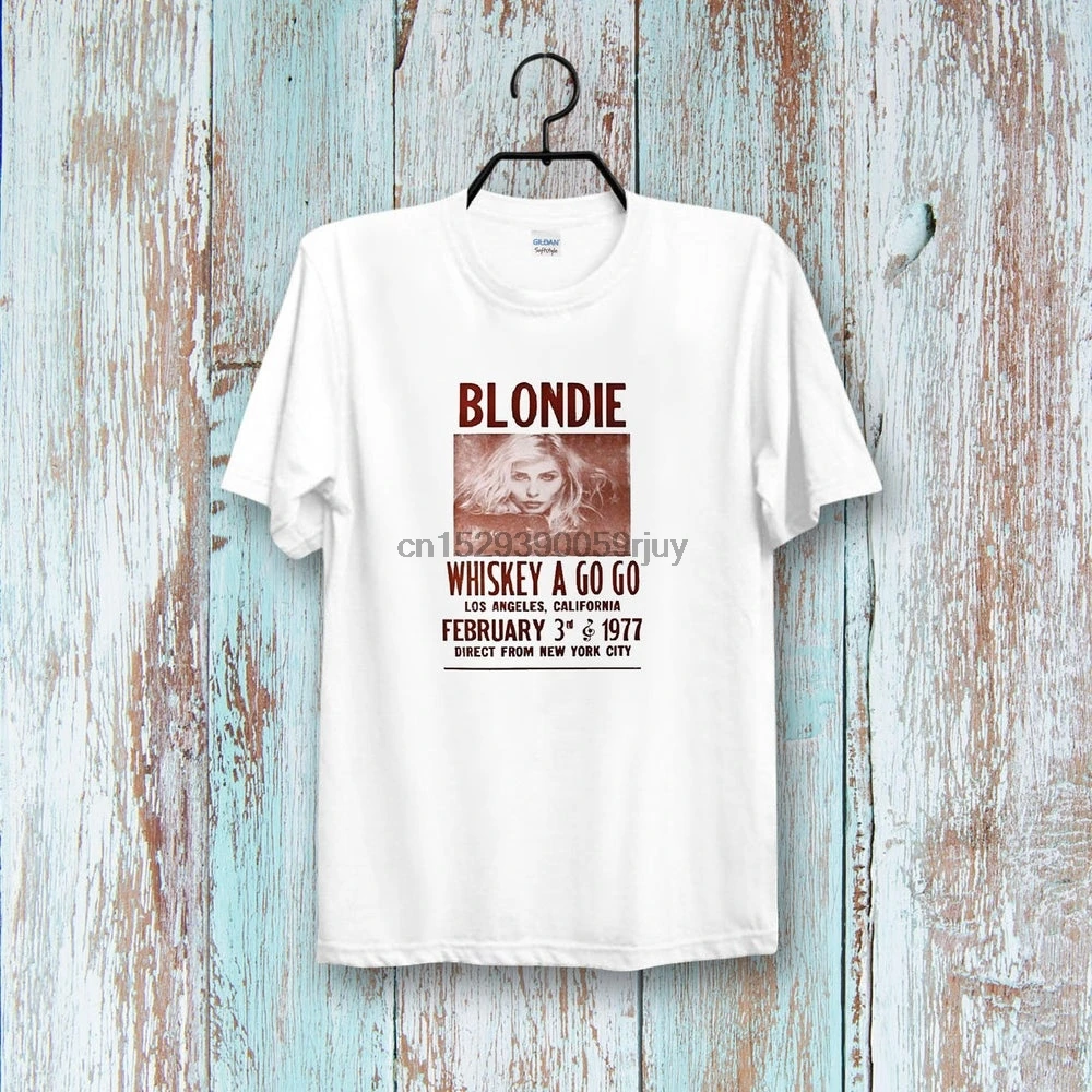 Blondie виски Go Ретро крутой винтажный постер футболка унисекс и Дамская Футболка 5B |