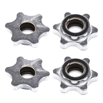 

4Pcs 25mm Dumbbell Rod Nut,Spinlock Collars for Plating Barbell Dumbbell Weight Lifting Accessories