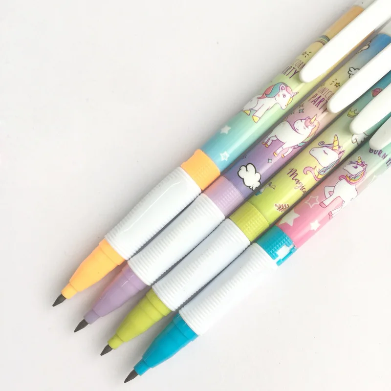 

1 pcs Unicorn Rainbow With Pencil Sharpener Mechanical Pencil Student Pencil Automatic Pen For Kid School Office Supply