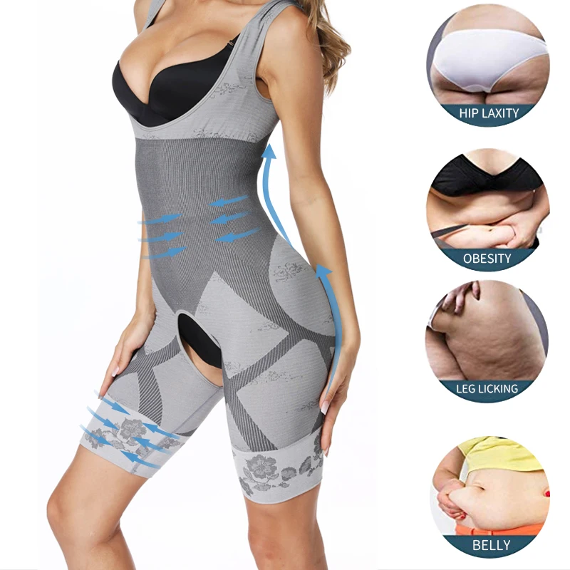 shapewear underwear Bodysuit Shapewear Full Body Shaper Seamless Bamboo Corset Waist Trainer Women Slimming Sheath Abdomen Shapers Tummy Slim Tops tummy tucker