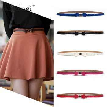 

Bowknot Women Leather Belts Femal Solid Color Silm Belt Ladies Dress Sweater Waist Belts cinturones para mujer ceinture femme