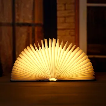 

Wood grain book lamp creative folding book lamp USB charging small night light mini colorful book lamp gift