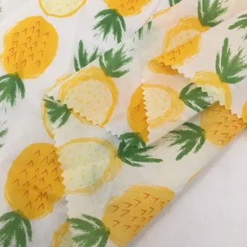

Factory Spot 9088 Combed 100% Cotton Printed Fabrics Fruit Pineapple Printed Gril's Dress Fabric