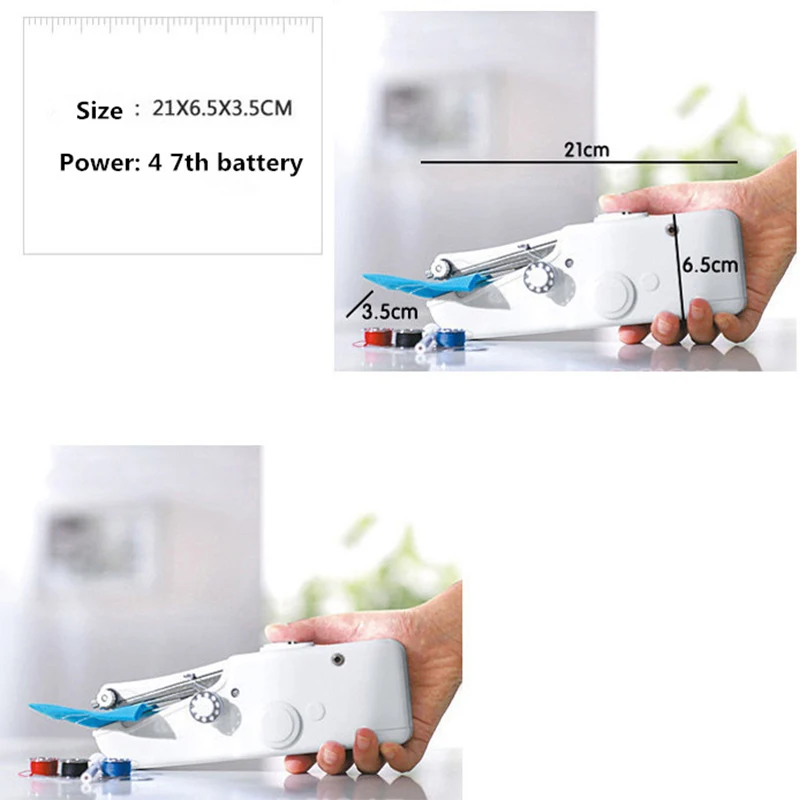 Portable Household Mini Hand Sewing Machine Quick Stitch Sew Needlework Cordless Clothes Fabrics Electronic Sewing Machine