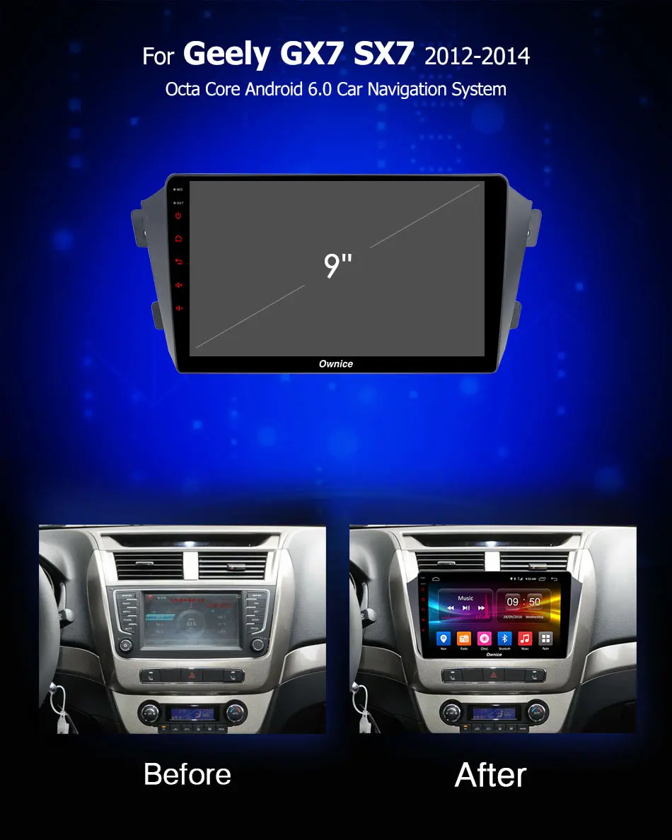 Ownice k3 k5 k6 Android 9 машинный DVD проигрыватель для Geely GX7 SX7 2012 2013 Радио Стерео gps навигация 8Core 4 аппарат не привязан к оператору сотовой связи SPDIF DSP 360