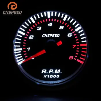 

CNSPEED 52mm Electrical Car Engine Speed Pointer Tachometer Tacho Gauge Meter Tester 0~8000 RPM Counter for 4/6/8 Cylinder