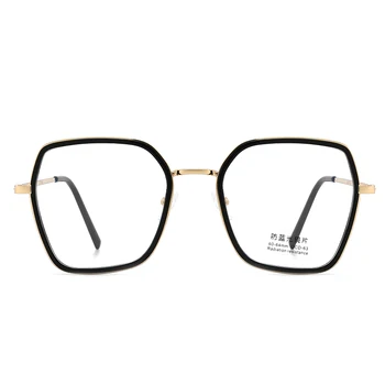 

Fashion design colorful PC frame spectacle metal temples anti blue light transparent square glasses