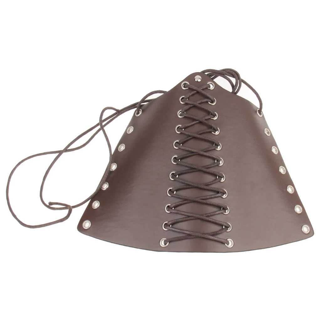 Knight Style Wide PU Leather Adjustable Cross Strings Arm Bracer Arm Guard for Women Men