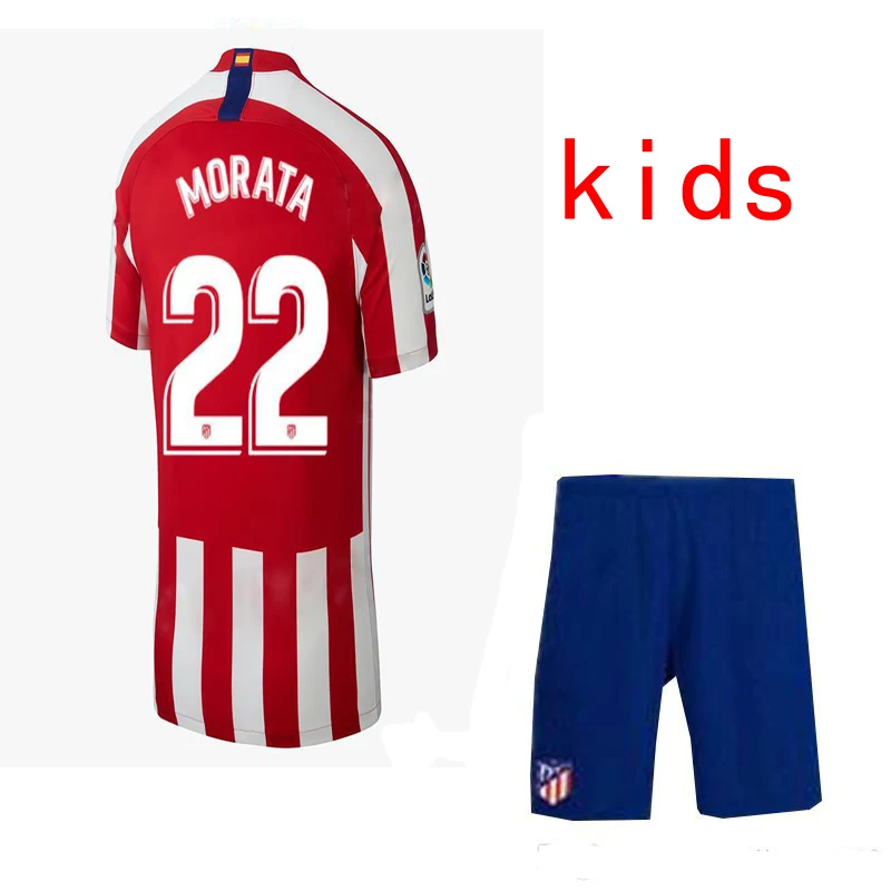 Детский костюм; коллекция года; JOAO FELIX Atletico de Madrid; Детский комплект; футбольные футболки; 19-20 LLORENTE camiseta; футбольная рубашка; - Цвет: home