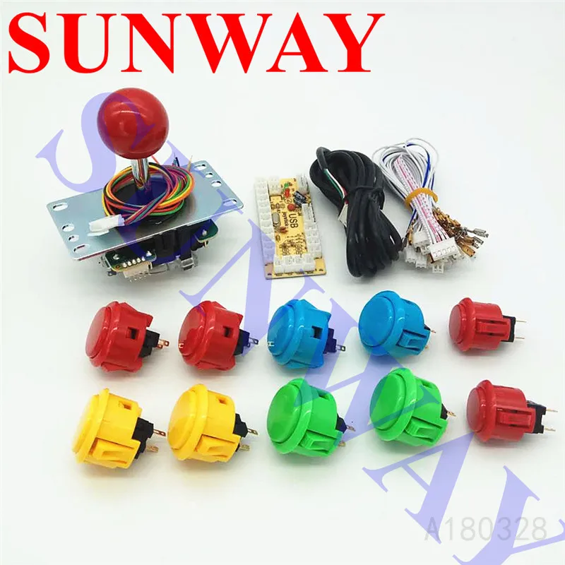 1 плеер USB энкодер для ПК игровой джойстик Sanwa JLF-TP-8YT рокер с 10x sunway кнопка для аркада наборы сделай сам запчасти