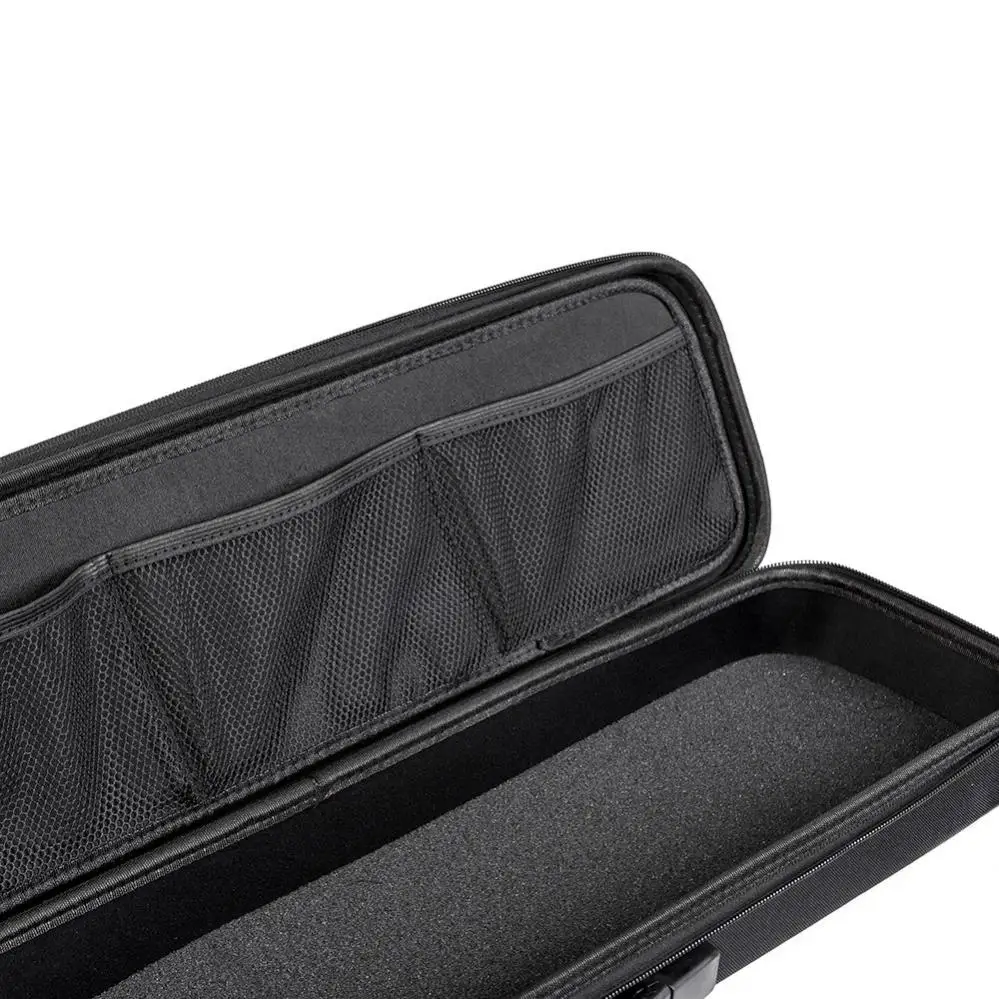 Boîte pêche portable EVA épaisse 64x16x7cm, coffre rigide rangement cannes moulinets leurres outils