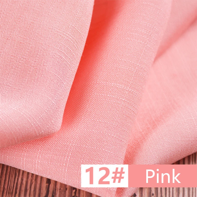Pink Хлопок, лен, Помытый бамбуковый хлопок, льняная ткань, одежда, платье, ткань DIY ручной работы, стеганное лоскутное шитье, мягкая ткань, Новинка - Цвет: Pink