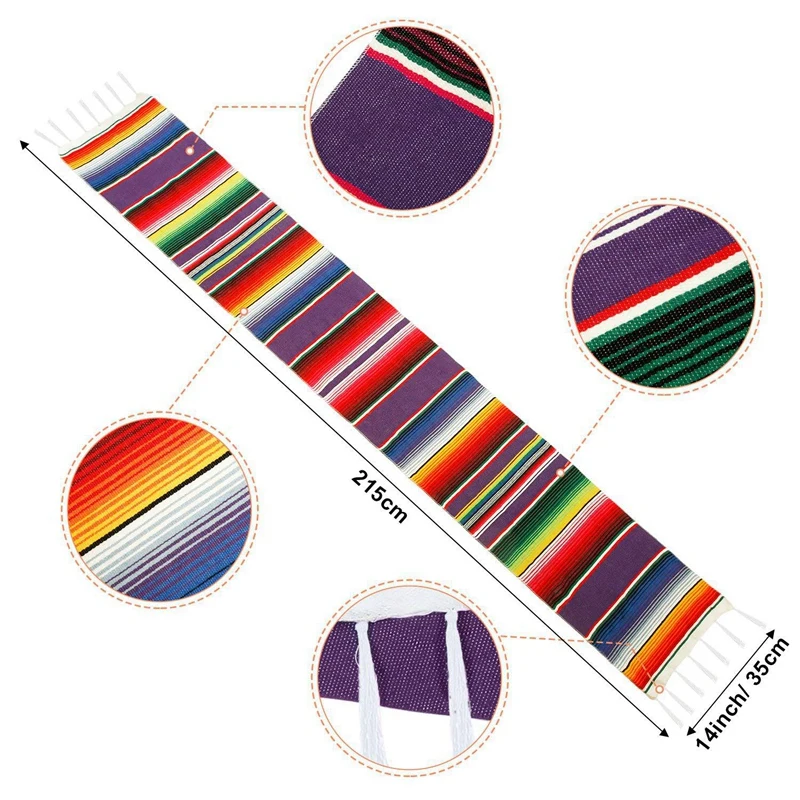 Мексиканский Serape настольная дорожка s Serape мексиканский стол одеяло бахрома хлопок настольная дорожка для пикников на открытом воздухе столовая Свадебная вечеринка De