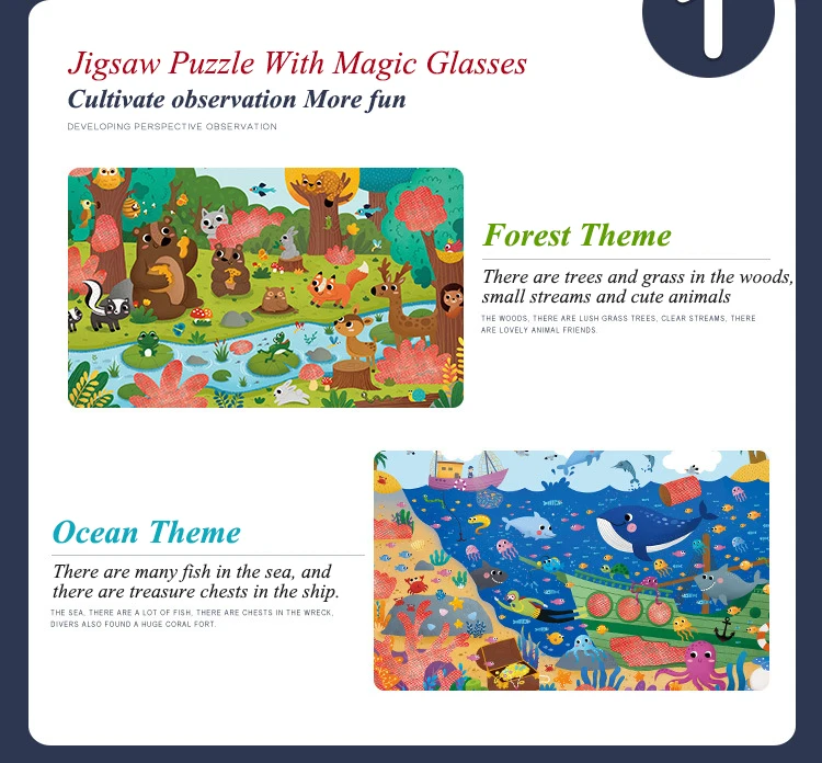 MiDeer 35 шт. детские головоломки детские исследовательские головоломки соответствия секретные очки мультфильм игрушка от 3 до 6 лет подарки