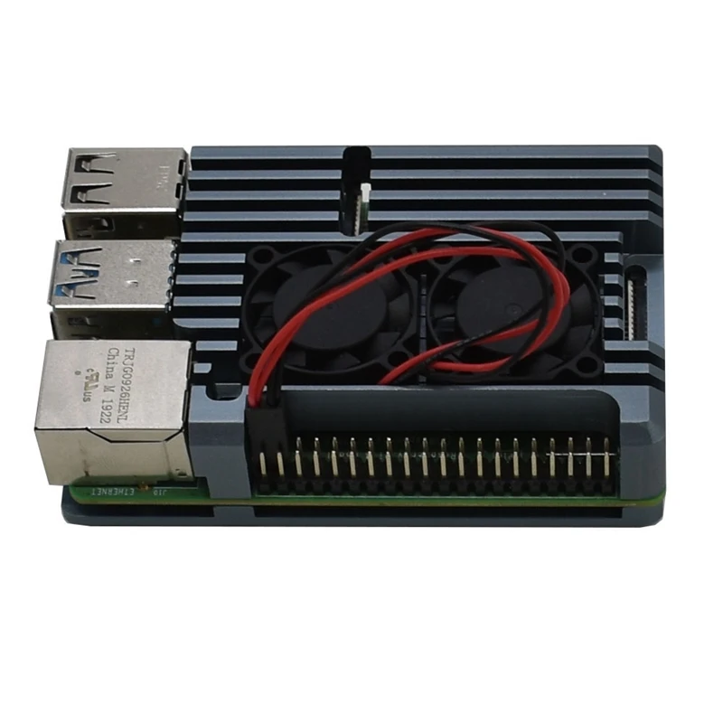 

for Raspberry Pi 4 Model B 2G RAM DIY Kit Support WIFI Bluetooth with Aluminum CNC Alloy Protective Case Cooling Dual Fan for Ra
