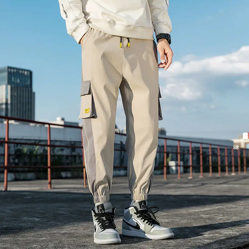 

Men's pants 2020 autumn new slim solid color cargo sports pants long pants loose casual personality youth men's wear