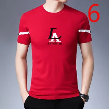 

Short-sleeved T-shirt men's tide brand Korean version of the self-cultivation cotton and linen men's shirt