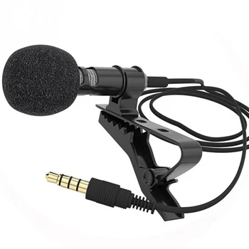 

3.5mm Clip Tie Collar Microphone for Mobile Phone Speaking in Lecture 1.5m Bracket Clip Vocal Audio Lapel Microphones