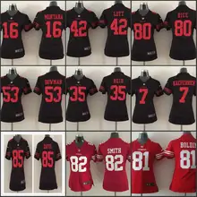 Сшитые женские футболки в стиле Сан-Франсиско s ladies 16 Joe Монтана 42 Ronnie Lott 80 Jerry Rice 82 Torrey Smith 81 Anquan Boldin