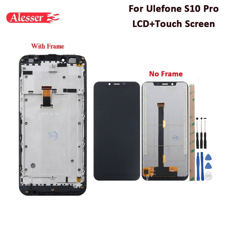 

Alesser For Ulefone S10 Pro LCD Display And Touch Screen With Frame Tested Assembly For Ulefone S10 Pro Phone With Tools 5.7''
