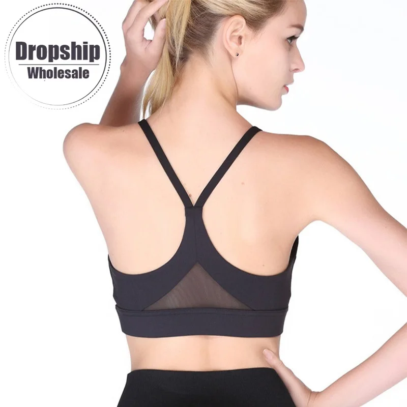 Спортивный пуш-ап бюстгальтер сексуальный Йога одножильный провод свободный кроп Топ для женщин для фитнеса бега Ударопрочный тренировки быстро сухой спортивный жилет