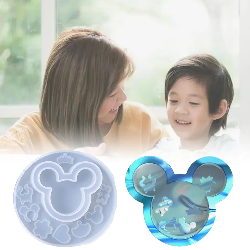 Castle Mouse Shaker Mold Resin Epoxy Jewelry Key Chain Making Diy Bottle Maple Leaf Shaker Filling Stuff Silicone Molds