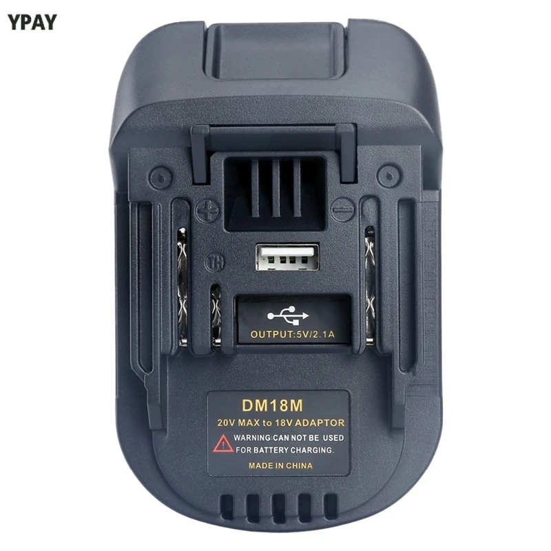 

20V To 18V Battery Conversion Dm18M Li-Ion Charger Tool Adapter For Milwaukee Makita Bl1830 Bl1850 Batteries