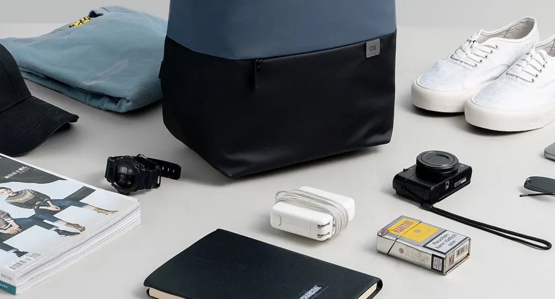 4 цвета Xiaomi Mijia Xiaomi Простой повседневный рюкзак инновационный водонепроницаемый боковые карманы 20L большой емкости ледяная ткань