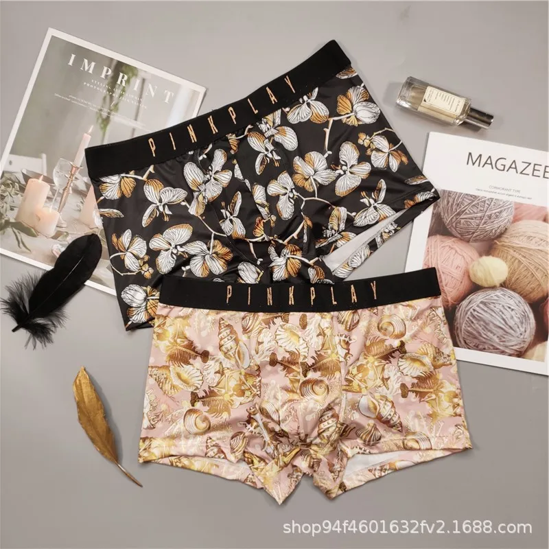 Bóxer Sexy con estampado para hombre, ropa interior cómoda de