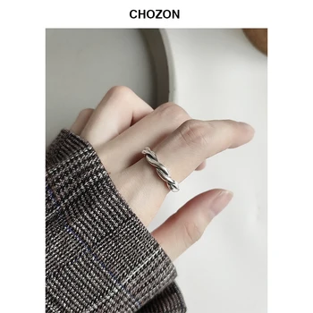 

Korean version jewelry 925 Sterling Silver Ring retro heavy industry line woven open ring fashion jewelry for women