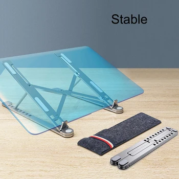 

Folding Portable Laptop Stand Viewing Angle/Height Adjustable Quality Aluminum Alloy Bracket Support 10-17inch Notebook
