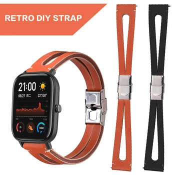 

Mayitr For Amazfit GTS Luxury Watch Band PU Leather Strap Replacement Wristband Leather Strap for Amazfit GTS Smart Accessories