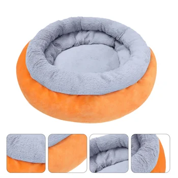

1pc Pet Round Pad Antislip Cotton Cat Nest Dog Bed Mat Soft Cat Cushion (Orange)