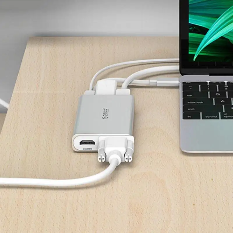 ORICO ADS2-R type-C док-станция Многофункциональный USB-C-HDMI VGA RJ45 концентратор PD зарядное устройство сетевой конвертер для ноутбука телефона ПК