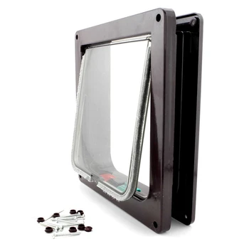 

Automatic Lockable Dog Cat Kitten Door Security Flap Door Abs Plastic S/m/l Animal Small Pet Cat Dog Gate Door Pet Supplies