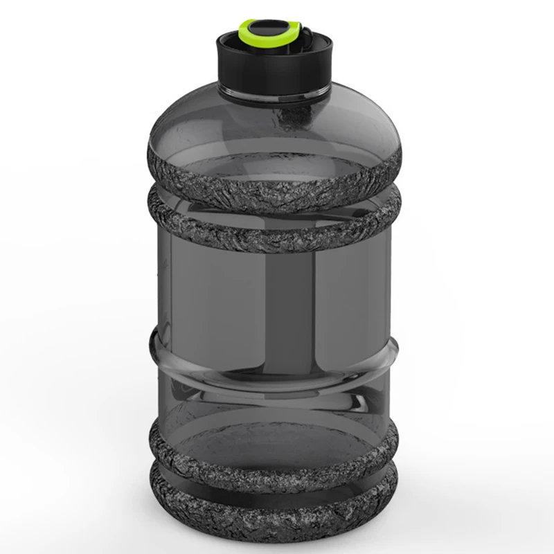 black 2.2L Спортивная бутылка для воды высокой емкости для активного отдыха в тренажерном зале портативный пластиковый спортивный чайник с веревкой для переноски - Цвет: black